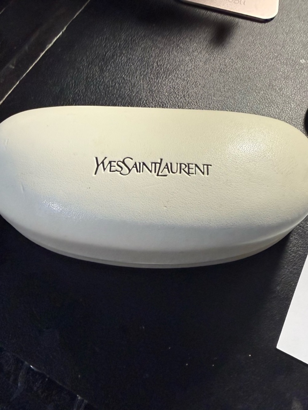 Yves Saint Laurent Cream Sunglasses Case